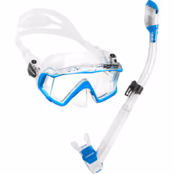 cressi Panoramic Wide View Mask with Dry Snorkel Set, clear Blue