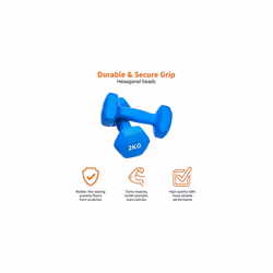 Neoprene Dumbbell Pair, 4kgs, 2Kg (Set of 2), Azul