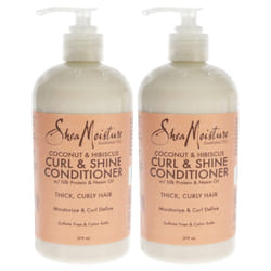 Shea Moisture Coconut & Hibiscus Curl & Shine Conditioner - Pack of 2 For Unisex 13 oz Conditioner