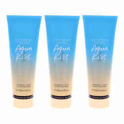 Victorias Secret Aqua Kiss Fragrance Lotion - Pack of 3 For Women 8 oz Body Lotion