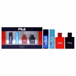 Fila Variety Set by Fila for Men - 4 Pc Mini Gift Set 0.25oz Fila EDT Spray, 0.25oz Fila Fresh EDT Spray, 0.25oz Fila Black E ...