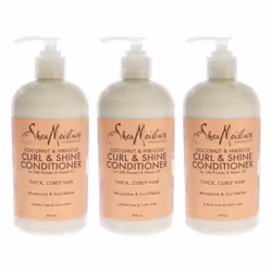 Shea Moisture Coconut and Hibiscus Curl Shine Conditioner - Pack of 3 For Unisex 13 oz Conditioner