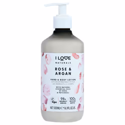 Naturals Hand and Body Lotion - Rose and Argan by I Love Cosmetics for