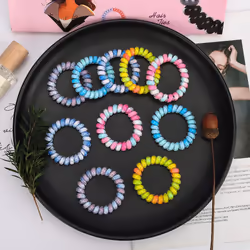 JessLab Spiral Hair Ties  10 Pcs Traceless Phone Cord Hair Ties Plasti