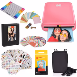 KODAK Step Instant Photo Printer With Bluetooth/NFC, ZINK Technology & KODAK App for iOS & Android (Pink) Gift Bundle