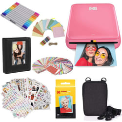 KODAK Step Instant Photo Printer With Bluetooth/NFC, ZINK Technology & KODAK App for iOS & Android (Pink) Gift Bundle