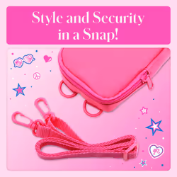 Kodak x Barbie Soft Case with Zipper Closure and Crossbody Shoulder Bag (Pink) Compatible with Printomatic Camera or Step Slim Photo Printer