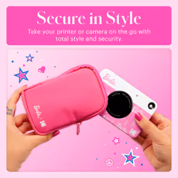 Kodak x Barbie Soft Case with Zipper Closure and Crossbody Shoulder Bag (Pink) Compatible with Printomatic Camera or Step Slim Photo Printer