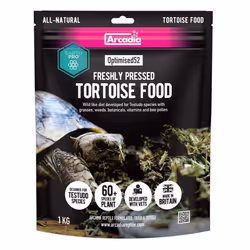 Arcadia Tortoise Food Optimised52 High Fibre Low Protein Reptile Feed Diet 1Kg