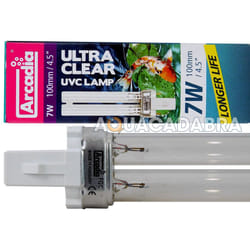 ARCADIA UV BULB GENUINE UVC LAMP FILTER TUBE SPARE ULTRA VIOLET CLEAR FISH POND - Arcadia 7W PLS UV Bulb