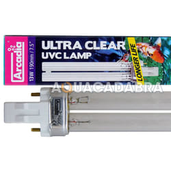 ARCADIA UV BULB GENUINE UVC LAMP FILTER TUBE SPARE ULTRA VIOLET CLEAR FISH POND - Arcadia 13W PLS UV Bulb - twin lug