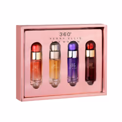 Perry Ellis 360 Women mini gift set - 4-pack of .25 fl oz EDP travel sprays 360 Women, 360 Coral, 360 Purple, 360 Red