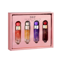 Perry Ellis 360 Women mini gift set - 4-pack of .25 fl oz EDP travel sprays 360 Women, 360 Coral, 360 Purple, 360 Red