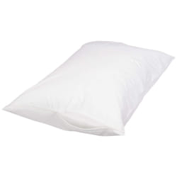 Amazon Basics Queen Pillowcase with Zipper  100% Cotton Hypoallergenic  Pillow Protector  White (31 x 21 Inches)  Pillows Not Included