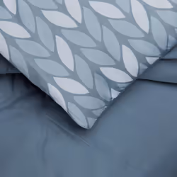 Amazon Basics Full/Queen Comforter Set with Sheets  5-Piece Gray Leaf Bedding  Lightweight Microfiber Bed-in-a-Bag