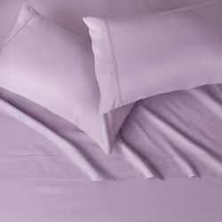 Amazon Basics - 4-Piece Microfiber Lightweight Comfy Bed Sheet Set  Super Soft Easy Care  14'' Deep Pockets  Full  Frosted Lavender  Solid