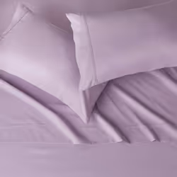 Amazon Basics Lightweight Super Soft Easy Care Microfiber 4-Piece Bed Sheet Set with 14-Inch Deep Pockets  Queen  Frosted Lavender  Solid