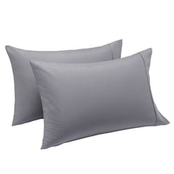 Amazon Basics Standard Pillow Cases Set of 2 - Lightweight  Super Soft Easy Care Microfiber  Dark Gray  30"" L x 20"" W  Pillows Not Included