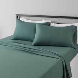 Amazon Basics Lightweight Super Soft Easy Care Microfiber 4-Piece Bed Sheet Set with 14-Inch Deep Pockets Full Emerald Gree ...