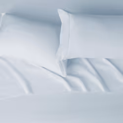 Amazon Basics Lightweight Super Soft Easy Care Microfiber 4-Piece Bed Sheet Set with 14-Inch Deep Pockets  Full  Light Blue  Solid