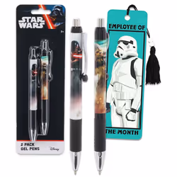 STAR WARS Ballpoint Pens Set - Bundle with 2 Pens Plus Bookmark Stationery Gift Office Supplies for Kids  Teens  Adults