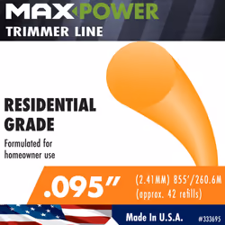 MaxPower 333695 Residential Grade Round Nylon 0.095 Inch Trimmer Line  855 Foot Length  Orange