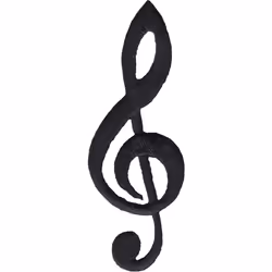 Treble Clef - Gold Music Note - Embroidered Iron On Or Sew On Patch