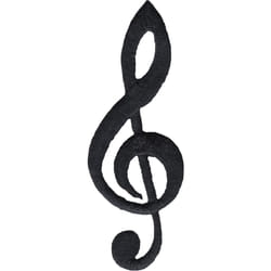 Treble Clef - Gold Music Note - Embroidered Iron On Or Sew On Patch
