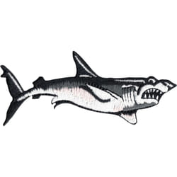 Shark - Furious Ferocious Great White Swimming - Embroidered Iron On Or Sew On Patch