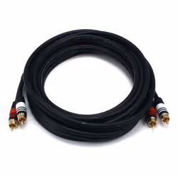 Monoprice 105348, 2 x RCA, Male, 2 x RCA, Male, 4.6 m, Black