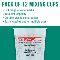 Custom Shop Box of 12 Each  10 Ounce Paint Mixing Cups Cups Have calibrated Mixing ratios on Side of Cup Box of 12 Cups