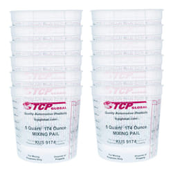 Custom Shop TCP Global Pack of 12  Mix CupsBuckets  5 Quart  174 Ounce Volume Paint and Epoxy Mixing Cups  Mix Cups ar