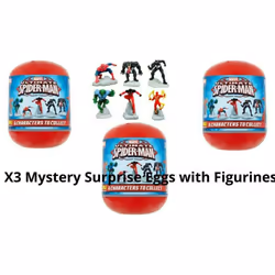 X3 Marvel Spiderman Mystery Surprise Easter Eggs Figurine Party Filler
