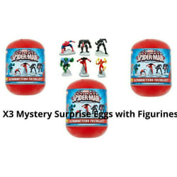 X3 Marvel Spiderman Mystery Surprise Easter Eggs Figurine Party Filler