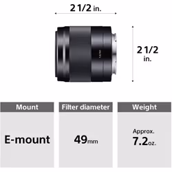 Sony - E 50mm F1.8 OSS Portrait Lens (SEL50F18/B), Black