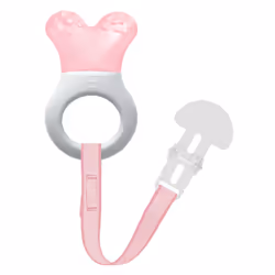 MAM Baby Toys Teething Toys Mini Cooler Teether with Clip Girl 2+ Months 1-Count (7172-012-0-1)