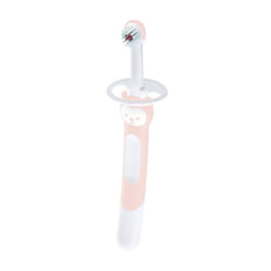 MAM Training Toothbrush for Babies (1 Baby's Brush with Safety Shield)  Baby Toothbrush with Brushy The Bear Character  Interactive App  for Girls 5+