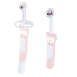 MAM Learn to Brush Set (1 Baby's Brush Toothbrush  1 Training Brush  1 Safety Shield)  Baby Toothbrushes with Brushy The Bear  Interactive App  for Gi