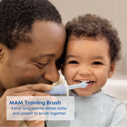 MAM Learn to Brush Set (1 Baby's Brush Toothbrush  1 Training Brush  1 Safety Shield)  Baby Toothbrushes with Brushy The Bear  Interactive App  for Gi