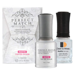 LeChat Perfect Match Gel Polish & Matte Top Gel Sealer Set  0.5 ounce (PMTM01)