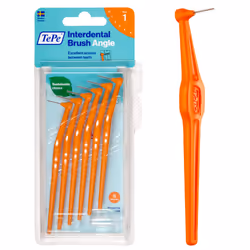 TEPE Interdental Brush Angle Angled Dental Brush for Teeth Cleaning Pack of 6 0.45 mm Extra-Small/Small Gaps Orange Siz ...