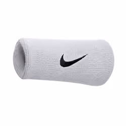 Nike Swoosh Doublewide Wristband - One Size, White/Black