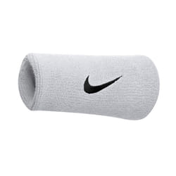 Nike Swoosh Doublewide Wristband - One Size, White/Black