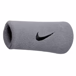 Nike Swoosh Doublewide Wristbands (Matte Silver/Black  OSFM)