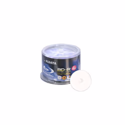 Ritek Ridata Blu-Ray (BD-R) White Inkjet Hub Printable 4X BD-R Media 25GB 50 Pack in Cake Box (BDR-254-RDIWN-CB50)