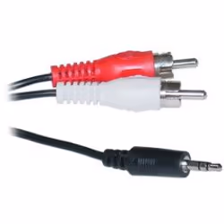 CableWholesale 2RCA-STE-6, 3.5mm, Male, 2 x RCA, Male, 1.829 m, Black