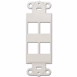 Decora Wall Plate Insert 4 Hole Keystone Jack White