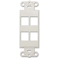 Decora Wall Plate Insert  4 Hole Keystone Jack  White