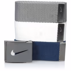 Nike Men's 3 Pack Golf Web Belt  White/Gray/Navy  One Size