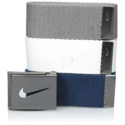 Nike Men's 3 Pack Golf Web Belt  White/Gray/Navy  One Size